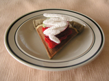 Cherry and Apple Dessert Pizza Slice Wool Felt Play Food